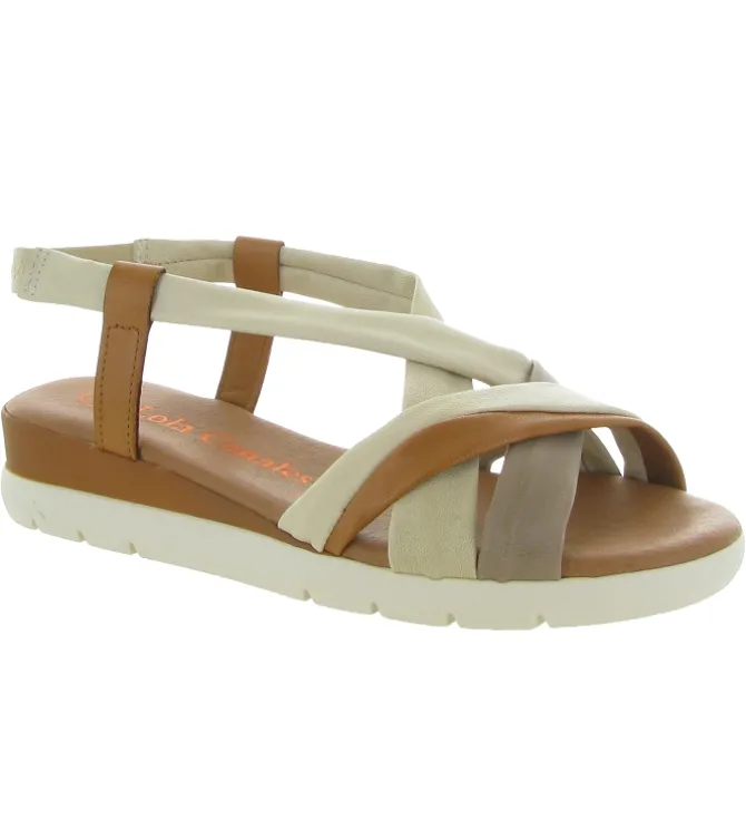 sandales et nu pieds - Casual - femme - Cuir - Beige - Lola canales