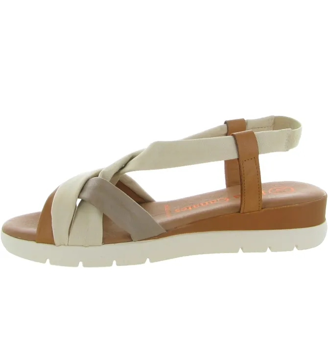 sandales et nu pieds - Casual - femme - Cuir - Beige - Lola canales