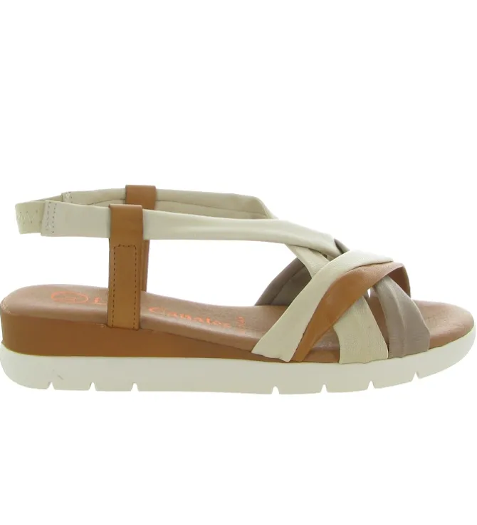 sandales et nu pieds - Casual - femme - Cuir - Beige - Lola canales