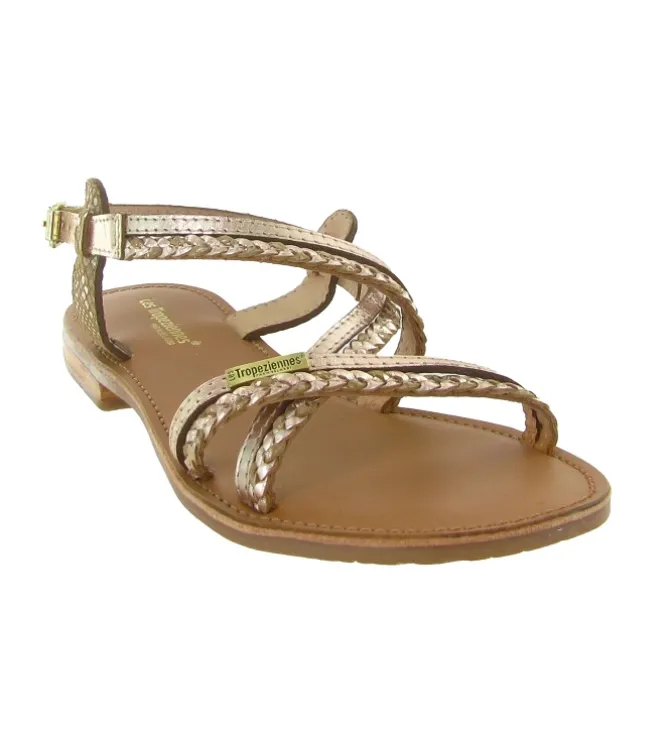sandales et nu pieds - Casual - femme - Cuir - Or - Les tropeziennes