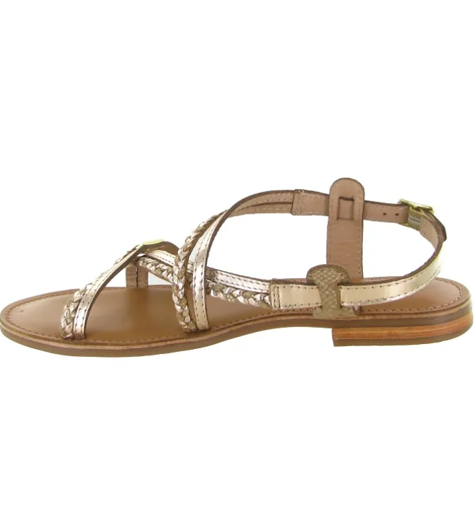 sandales et nu pieds - Casual - femme - Cuir - Or - Les tropeziennes