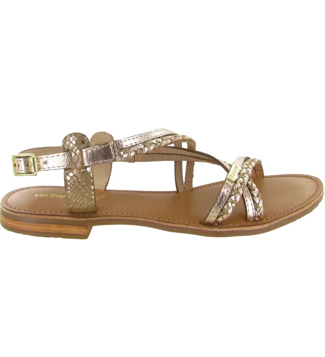 sandales et nu pieds - Casual - femme - Cuir - Or - Les tropeziennes