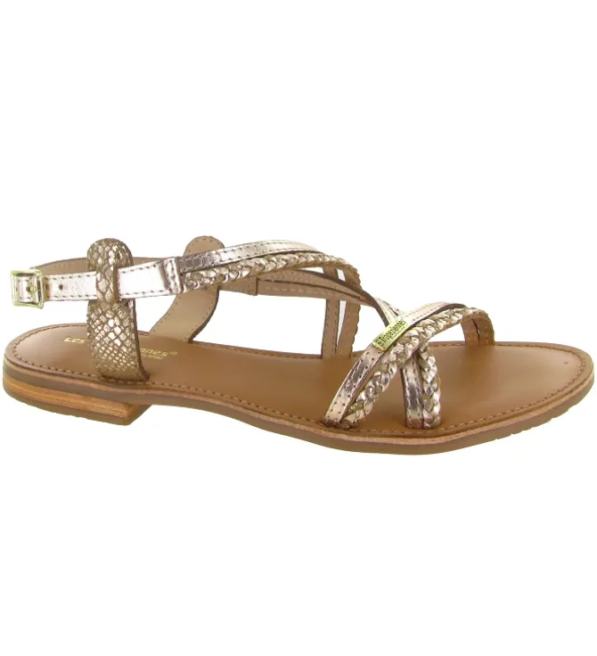sandales et nu pieds - Casual - femme - Cuir - Or - Les tropeziennes