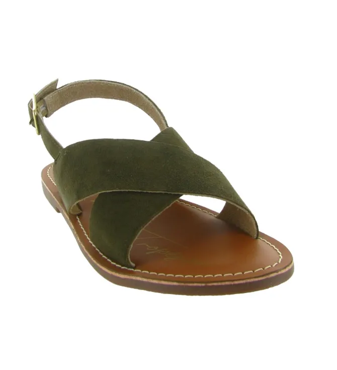 sandales et nu pieds - Casual - femme - Nubuck - Vert - Atelier tropezien