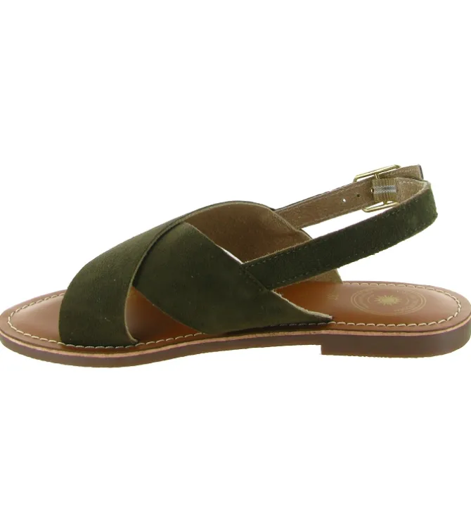 sandales et nu pieds - Casual - femme - Nubuck - Vert - Atelier tropezien