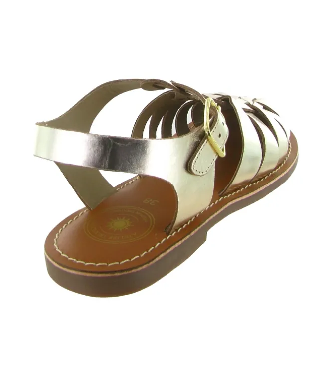 sandales et nu pieds - Casual - femme - Nubuck - Or - Atelier tropezien