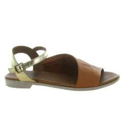 sandales et nu pieds - Casual - femme - Cuir laminé - Marron - Bueno