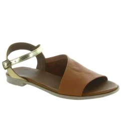 sandales et nu pieds - Casual - femme - Cuir laminé - Marron - Bueno