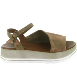 sandales et nu pieds - Casual - femme - Cuir laminé - Taupe - Bueno