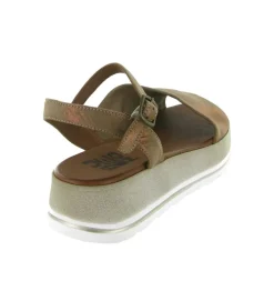 sandales et nu pieds - Casual - femme - Cuir laminé - Taupe - Bueno