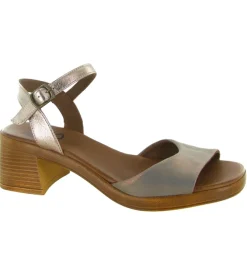 sandales et nu pieds - Casual - femme - Cuir laminé - Kaki - Bueno