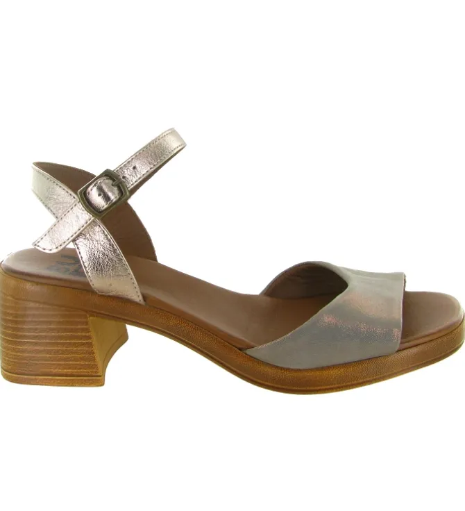 sandales et nu pieds - Casual - femme - Cuir laminé - Kaki - Bueno