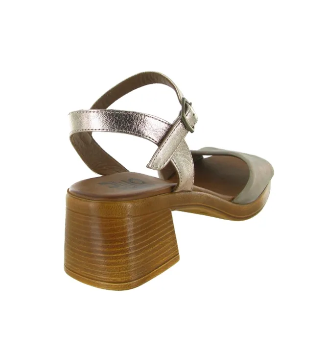 sandales et nu pieds - Casual - femme - Cuir laminé - Kaki - Bueno