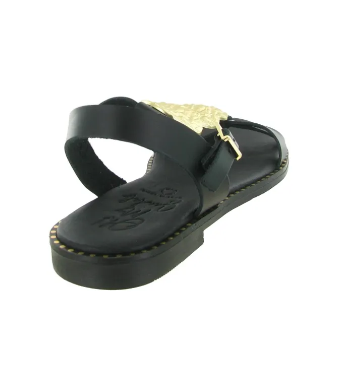 sandales et nu pieds - Confort - femme - Cuir - Noir - Oh my sandals