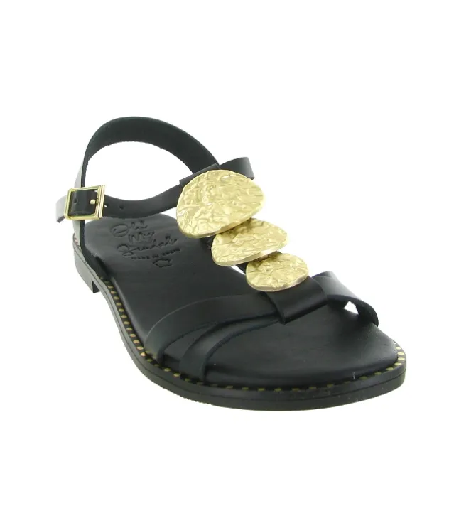 sandales et nu pieds - Confort - femme - Cuir - Noir - Oh my sandals
