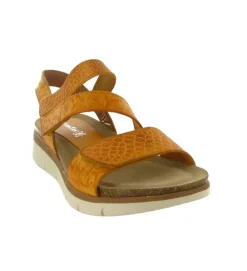 sandales et nu pieds - Confort - femme - Cuir - Jaune - Xapatan