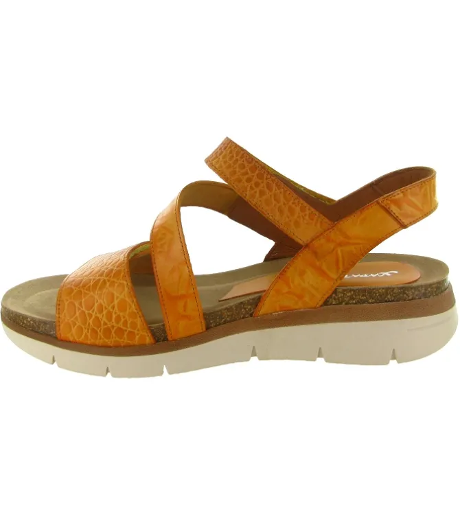 sandales et nu pieds - Confort - femme - Cuir - Jaune - Xapatan