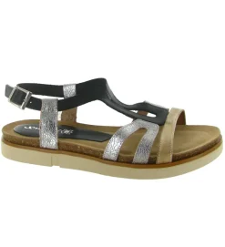 sandales et nu pieds - Confort - femme - Cuir - Noir - Xapatan