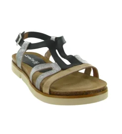 sandales et nu pieds - Confort - femme - Cuir - Noir - Xapatan