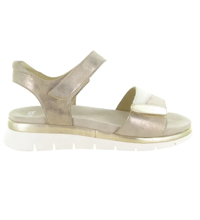 sandales et nu pieds - Confort - femme - Cuir - Crème - Ara
