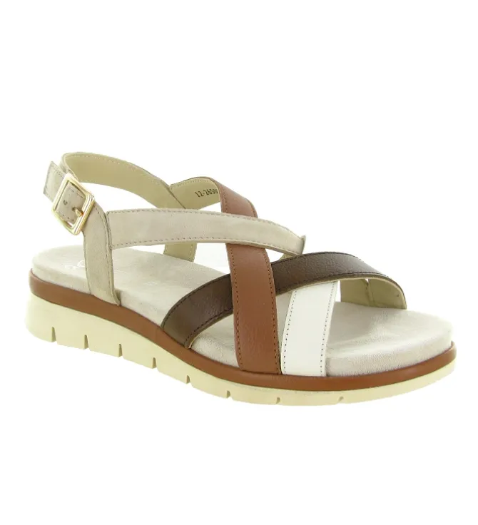 sandales et nu pieds - Confort - femme - Cuir - Crème - Ara