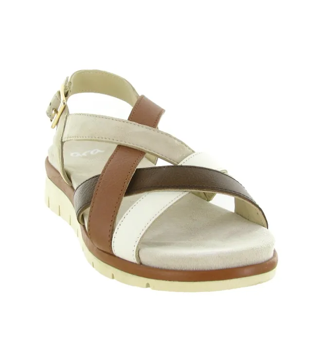 sandales et nu pieds - Confort - femme - Cuir - Crème - Ara