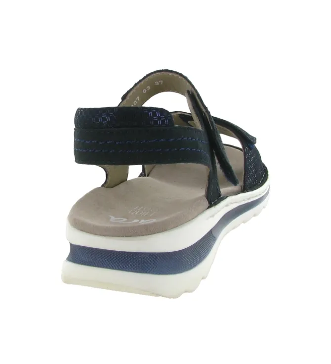 sandales et nu pieds - Confort - femme - Cuir - Noir - Ara