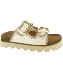 sandales et nu pieds - Confort - femme - Cuir - Blanc - No name