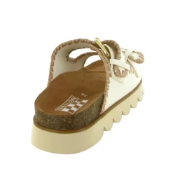 sandales et nu pieds - Confort - femme - Cuir - Blanc - No name