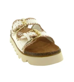 sandales et nu pieds - Confort - femme - Cuir - Blanc - No name