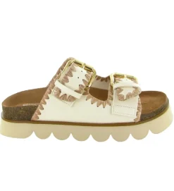 sandales et nu pieds - Confort - femme - Cuir - Blanc - No name