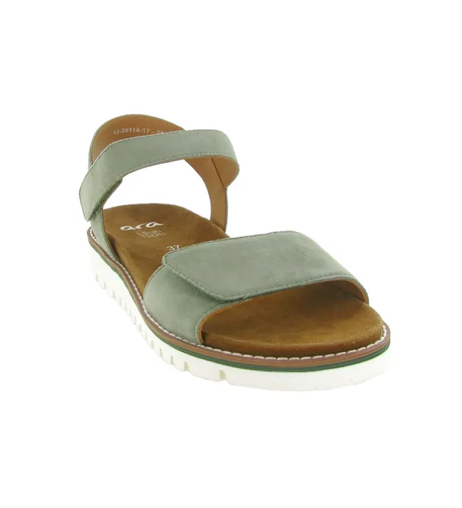 sandales et nu pieds - Confort - femme - Cuir - Kaki - Ara