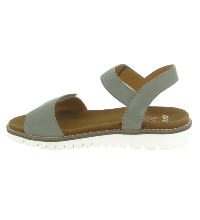 sandales et nu pieds - Confort - femme - Cuir - Kaki - Ara