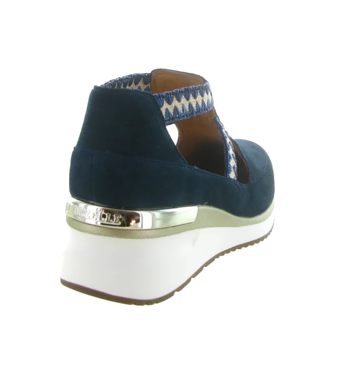sandales et nu pieds - Confort - femme - Nubuck - Bleu Marine - Mamzelle