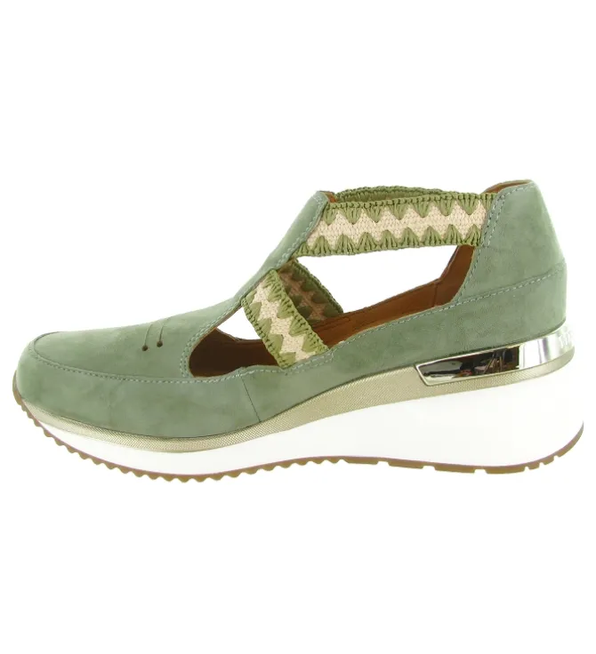 sandales et nu pieds - Confort - femme - Nubuck - Vert - Mamzelle