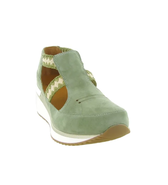sandales et nu pieds - Confort - femme - Nubuck - Vert - Mamzelle