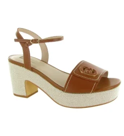 sandales et nu pieds - Confort - femme - Cuir - Marron - Liu jo