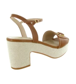 sandales et nu pieds - Confort - femme - Cuir - Marron - Liu jo
