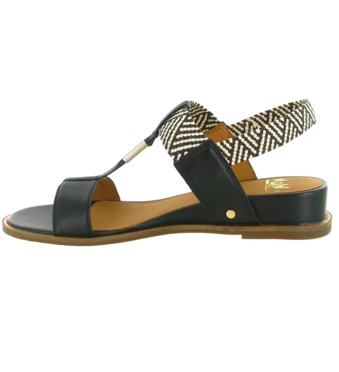 sandales et nu pieds - Confort - femme - Cuir - Noir - Mamzelle