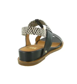 sandales et nu pieds - Confort - femme - Cuir - Noir - Mamzelle