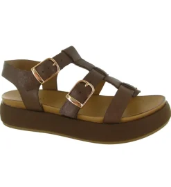 sandales et nu pieds - Confort - femme - Cuir - Marron - Inuovo