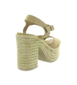 sandales et nu pieds - Confort - femme - Toile - Camel - Gaimo