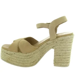 sandales et nu pieds - Confort - femme - Toile - Camel - Gaimo