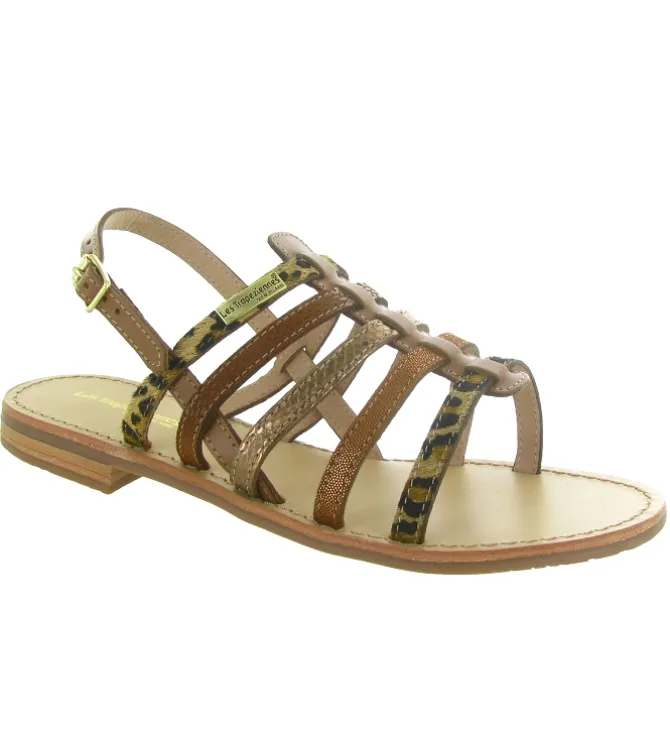 sandales et nu pieds - Confort - femme - Cuir - Léopard - Les tropeziennes