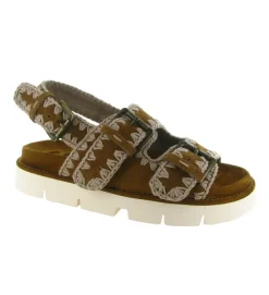 sandales et nu pieds - Confort - femme - Nubuck - Chestnut - Mou