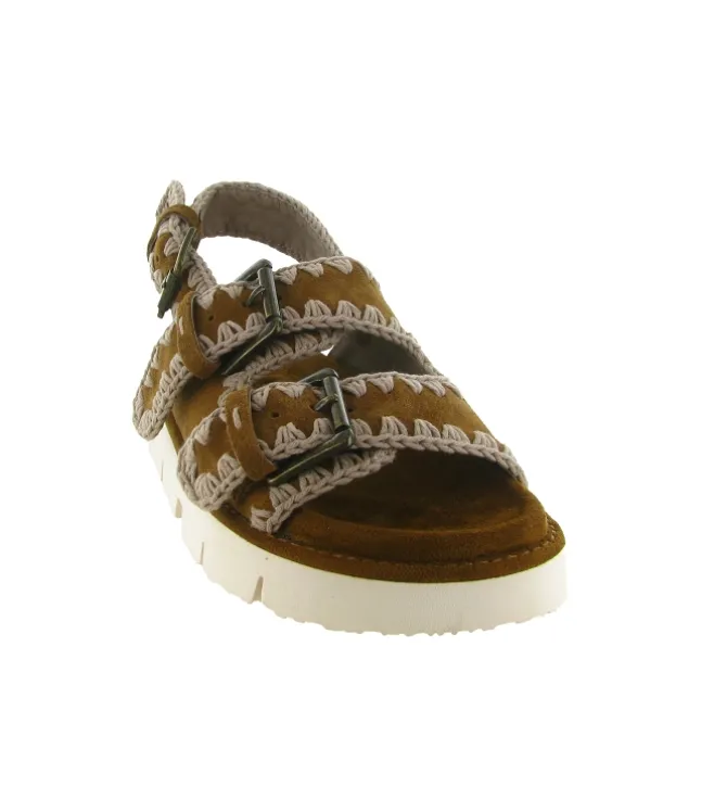 sandales et nu pieds - Confort - femme - Nubuck - Chestnut - Mou