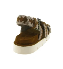 sandales et nu pieds - Confort - femme - Nubuck - Chestnut - Mou