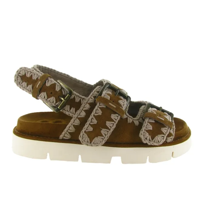 sandales et nu pieds - Confort - femme - Nubuck - Chestnut - Mou