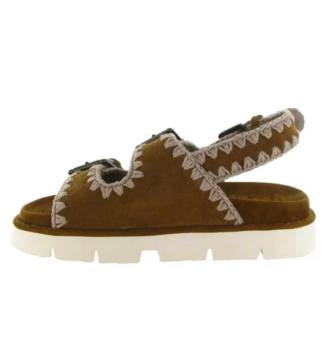 sandales et nu pieds - Confort - femme - Nubuck - Chestnut - Mou