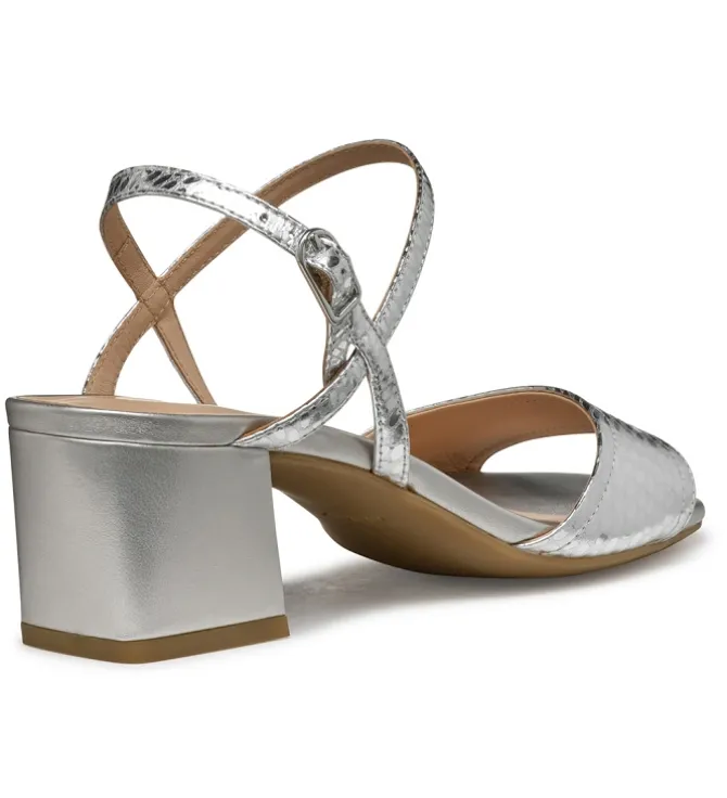 sandales et nu pieds - Confort - femme - Cuir - Argent - Geox